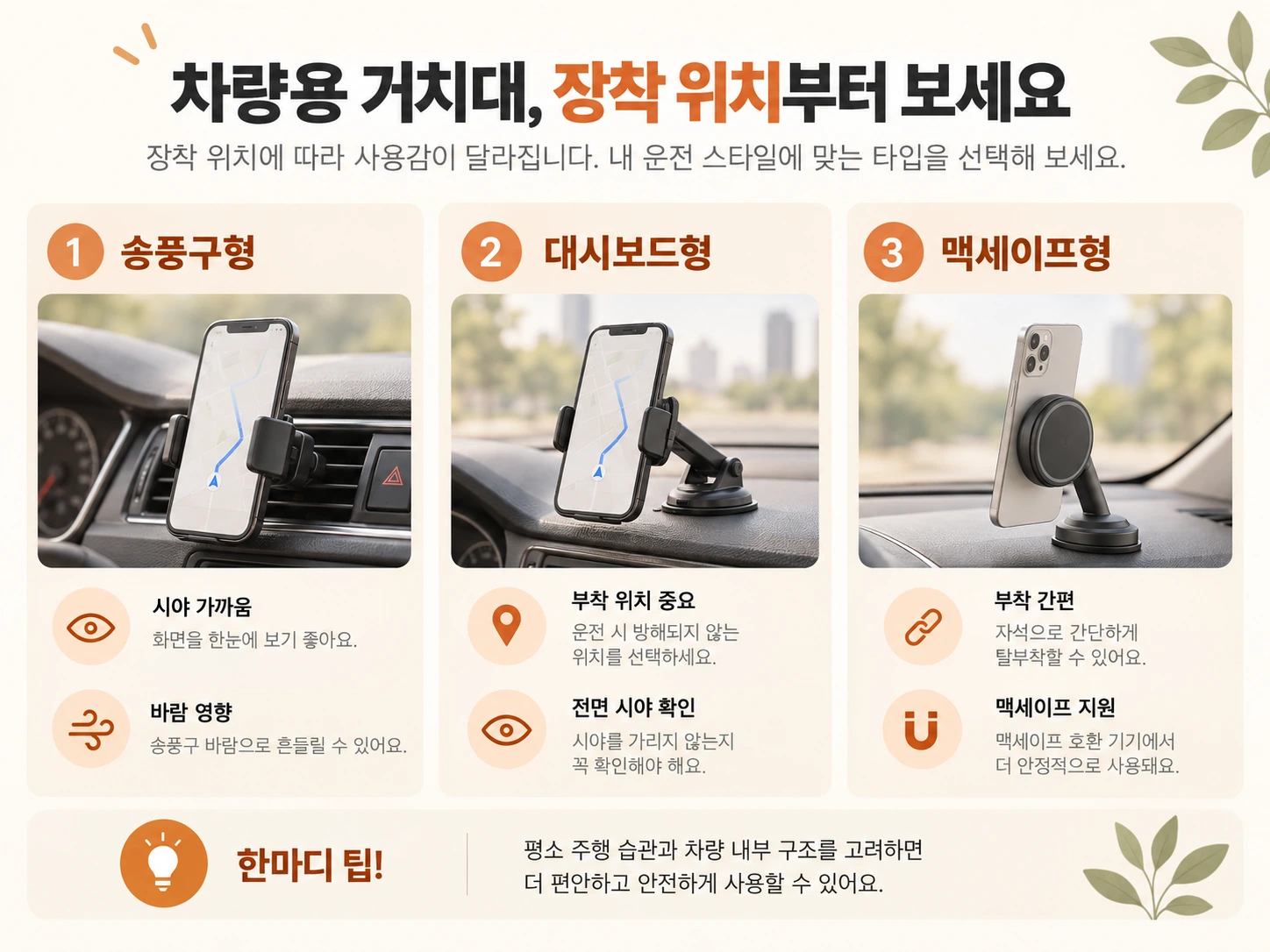 차량용 휴대폰 거치대, 흡착력보다 먼저 볼 6가지